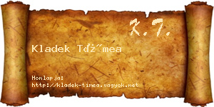 Kladek Tímea névjegykártya
